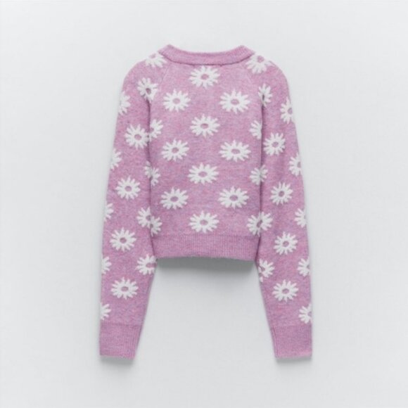 ZARA RARE FLORAL KNIT CARDIGAN NWT - Picture 5 of 7